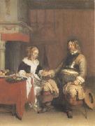 Gerard Ter Borch The Military Admirer (mk05) France oil painting artist